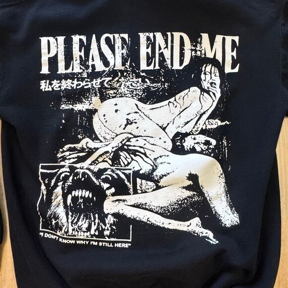 Paleface Swiss Please End Me Black Hoodie Size Medium European Death Hardcore - Picture 6 of 7